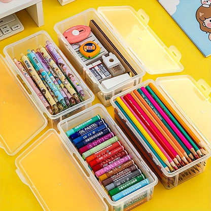 Transparent Förvaringsbox - Praktisk och Hållbar för Skolmaterial