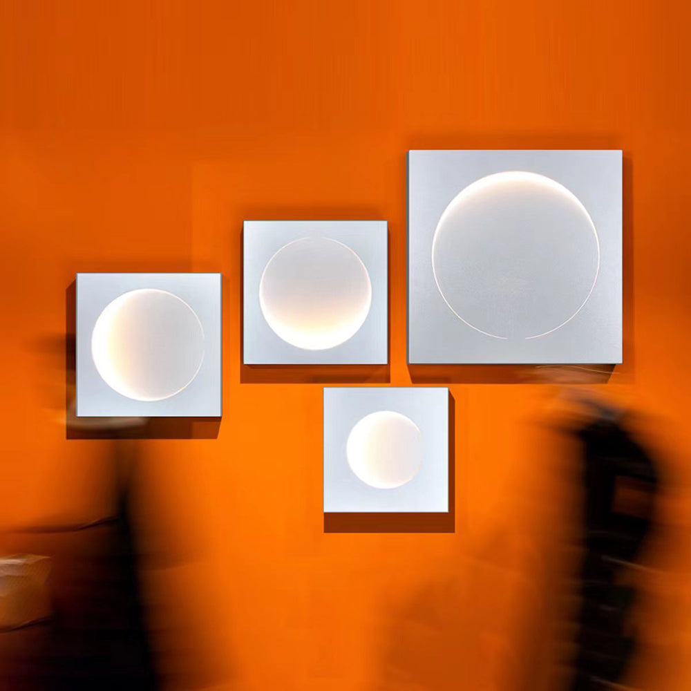 Elif - Modern LED Vägglampa Fyrkant Måne Inomhus, Vit, Metall