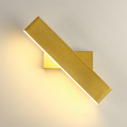 Aqsa Minimalistisk LED Vägglampa - Svart/Guld/Brun, Sovrum, Metall