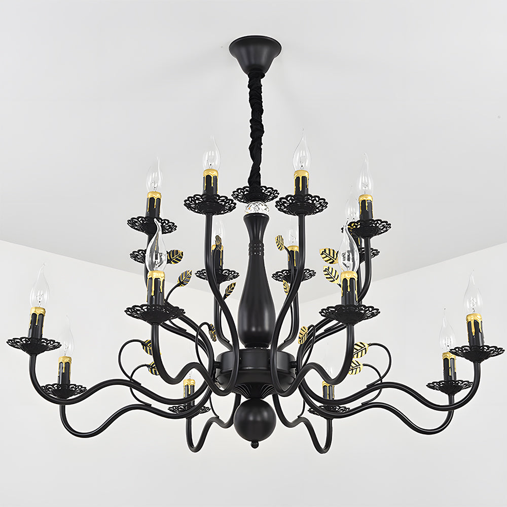 Flemish Style Farmhouse Chandelier | Rustic Iron | Vintage Pendant Fixture | 6/12/16 Lights | Brick by Brick