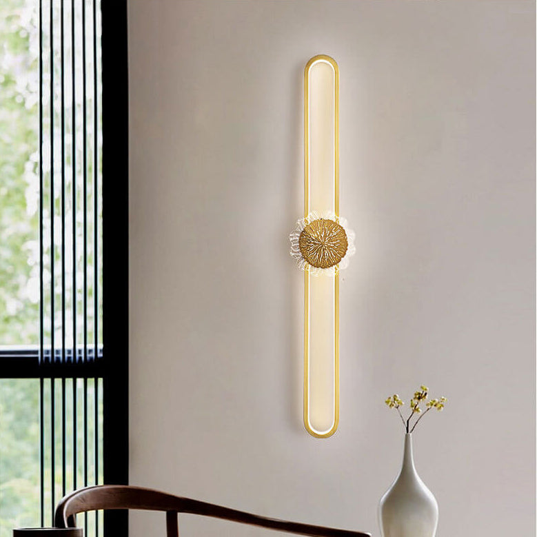 Industriell minimalistisk LED-vägglampa med kopparring