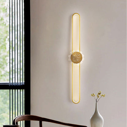 Industriell minimalistisk LED-vägglampa med kopparring
