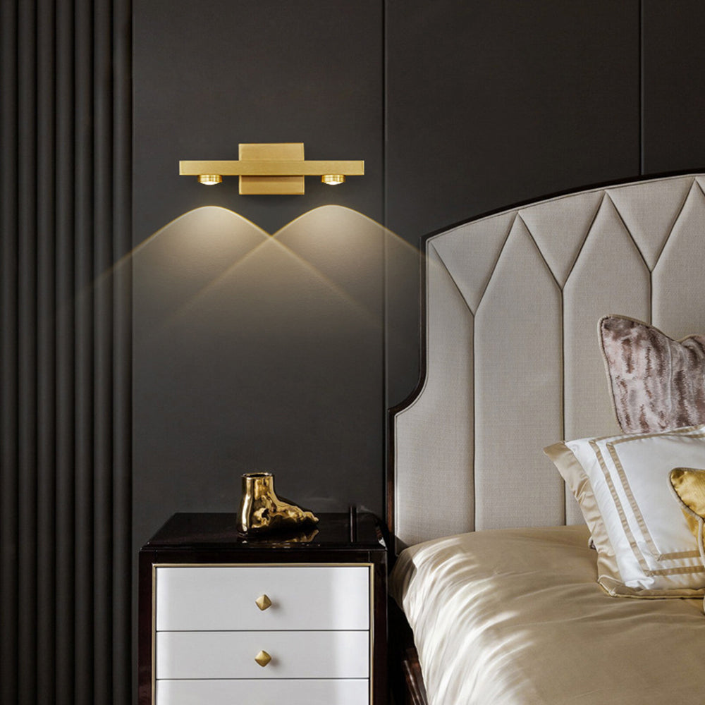 Freja - Modern LED Vägglampa, Svart/Guld, Badrum, Metall