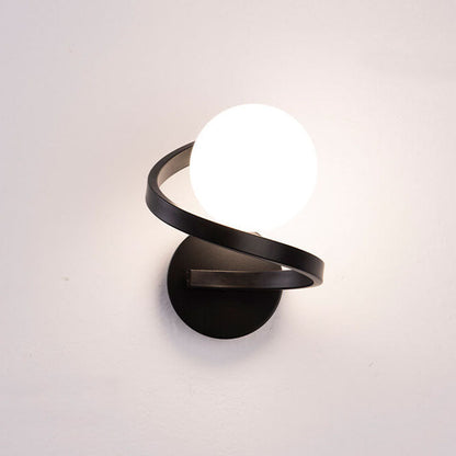 Modern minimalistisk böjd LED-vägglampa med 1 ljus