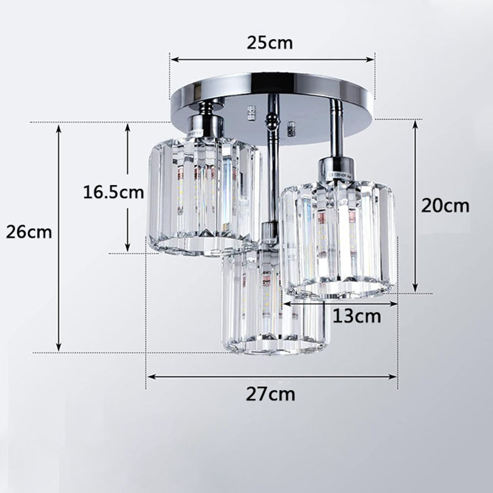Elegant Modern Crystal Semi-Flush Taklampor