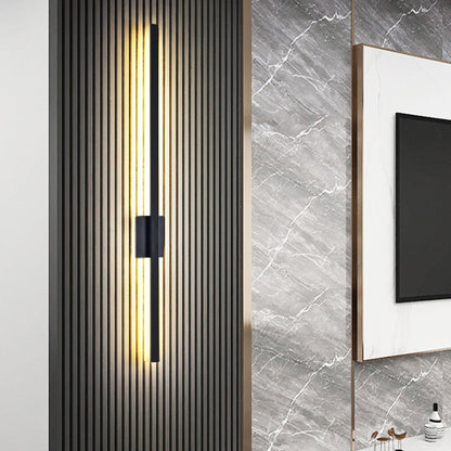 Industriell minimalistisk lång LED järn vägglampor för samtida vardagsrumsinredning och stilfull belysning