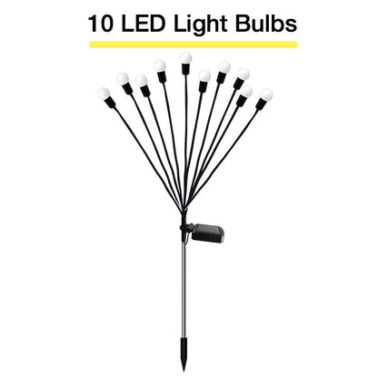 Solenergi Eldfluga Trädgårdsbelysning - 10 LED Lampor