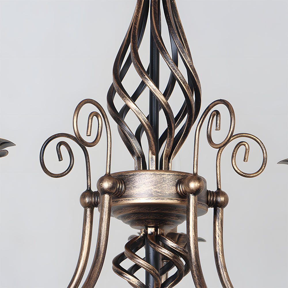 Vintage Bronze Chandlier | 4/6/8 Ljus Matsal Takarmatur i Järn | Brick by Brick