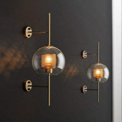 Oneal Industriell LED Vägglampa - Silver/Guld - Inomhus - Metall/Glas