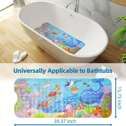 Extra lång halkfri badmatta – Maskintvättbar med sugkoppar