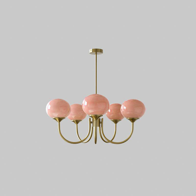 Bubble Pink Glass Marshmallow Kandelaber