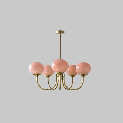 Bubble Pink Glass Marshmallow Kandelaber