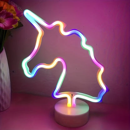 UnicornGlow - Neon Enhörning USB Skrivbordslampa för Fest &amp; Dekoration