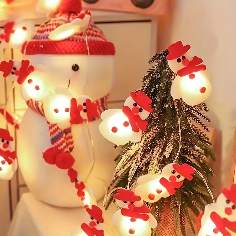 SnowGlow - LED Plysch Snöman Ljusgirland 1,5 Meter
