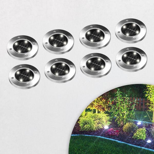 GlowDiscs – Utomhus solcellslampor, set om 8