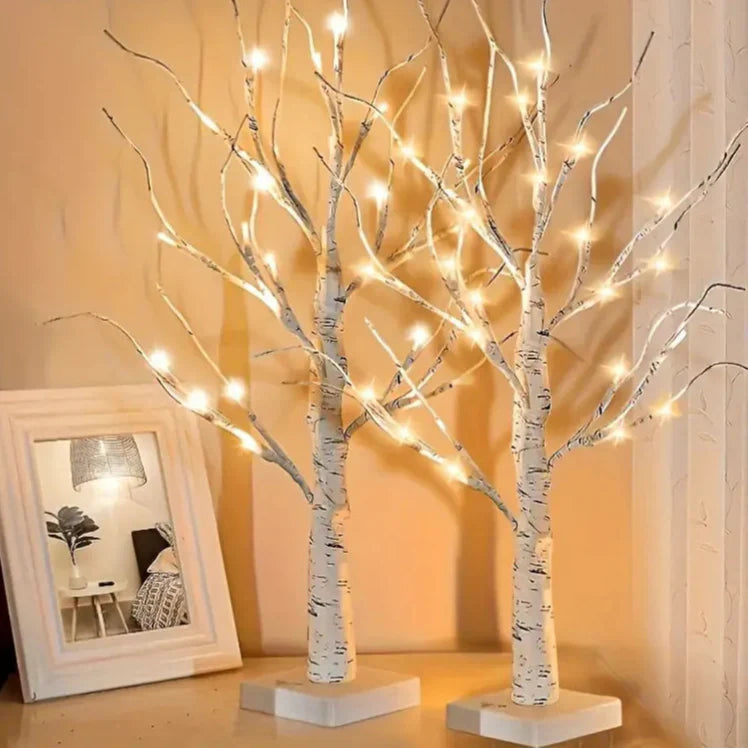2-pack LED björkträd lampor (24 LEDs) – jul- &amp; dekobelysning