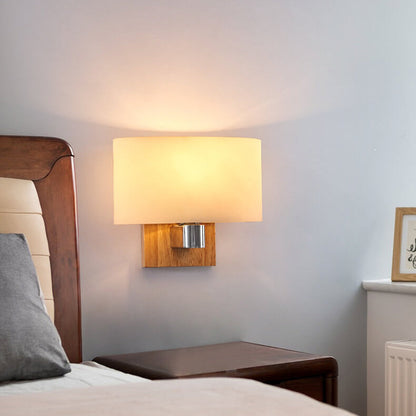 Nordisk Minimalistisk Vägglampa med Glas och Trä