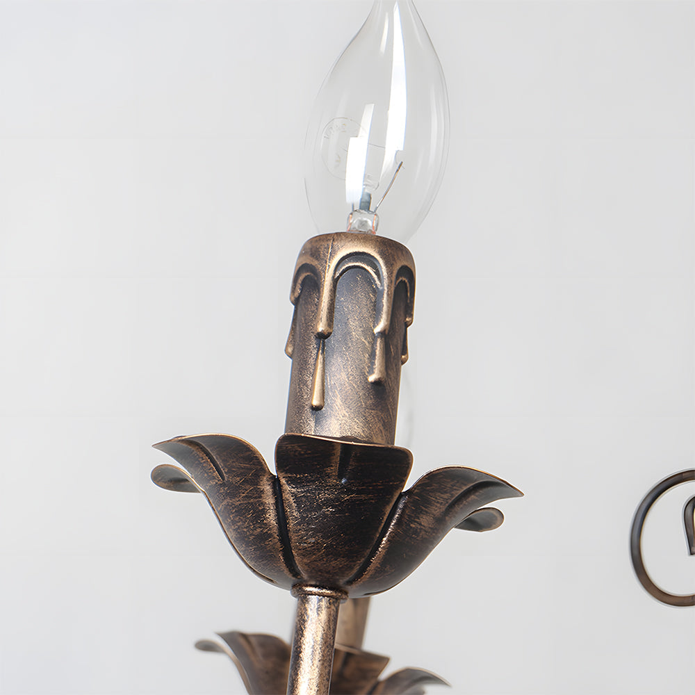 Vintage Bronze Chandlier | 4/6/8 Ljus Matsal Takarmatur i Järn | Brick by Brick