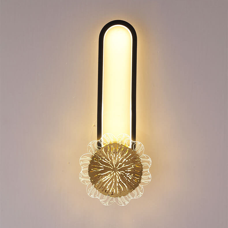 Industriell minimalistisk LED-vägglampa med kopparring