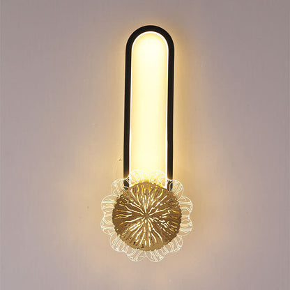 Industriell minimalistisk LED-vägglampa med kopparring
