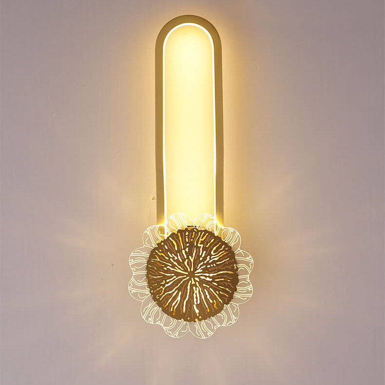 Industriell minimalistisk LED-vägglampa med kopparring