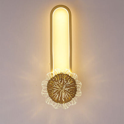 Industriell minimalistisk LED-vägglampa med kopparring