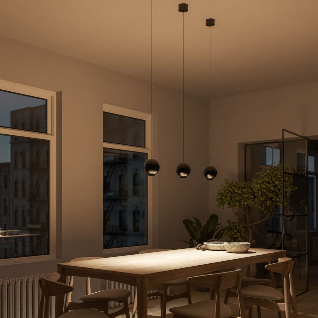 GlowOrbis – Justerbar LED Taklampa med Varmt Ljus