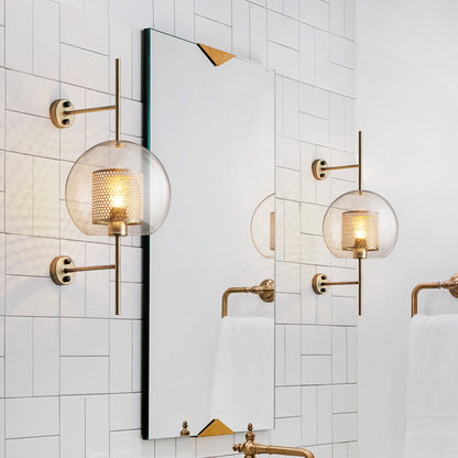 Oneal Industriell LED Vägglampa - Silver/Guld - Inomhus - Metall/Glas