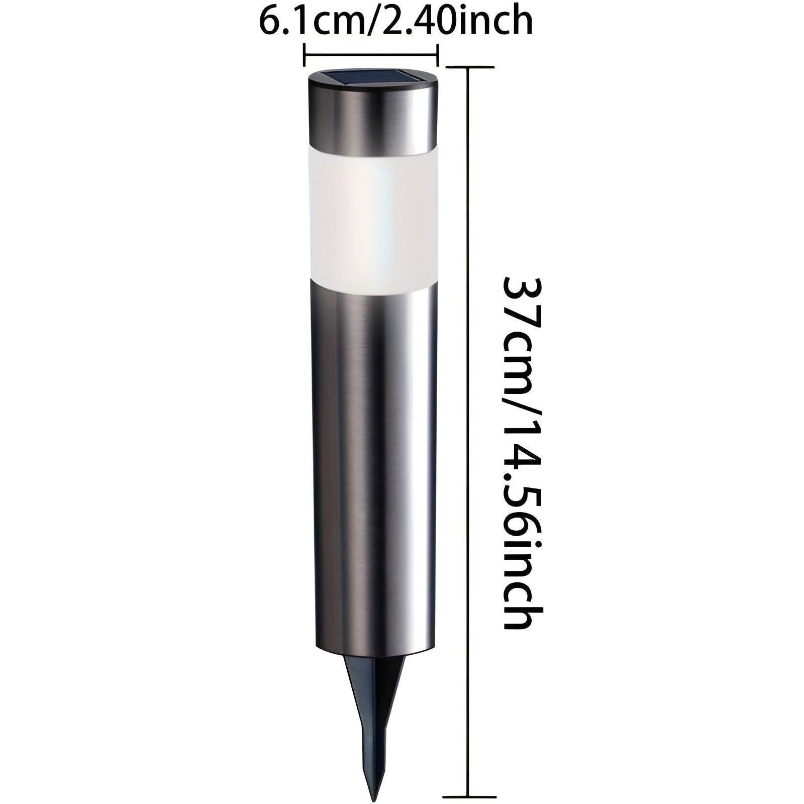 SteelPath Light - 2-delat set LED landskapsbelysning cylindrisk rostfritt stål trädgårdslampor