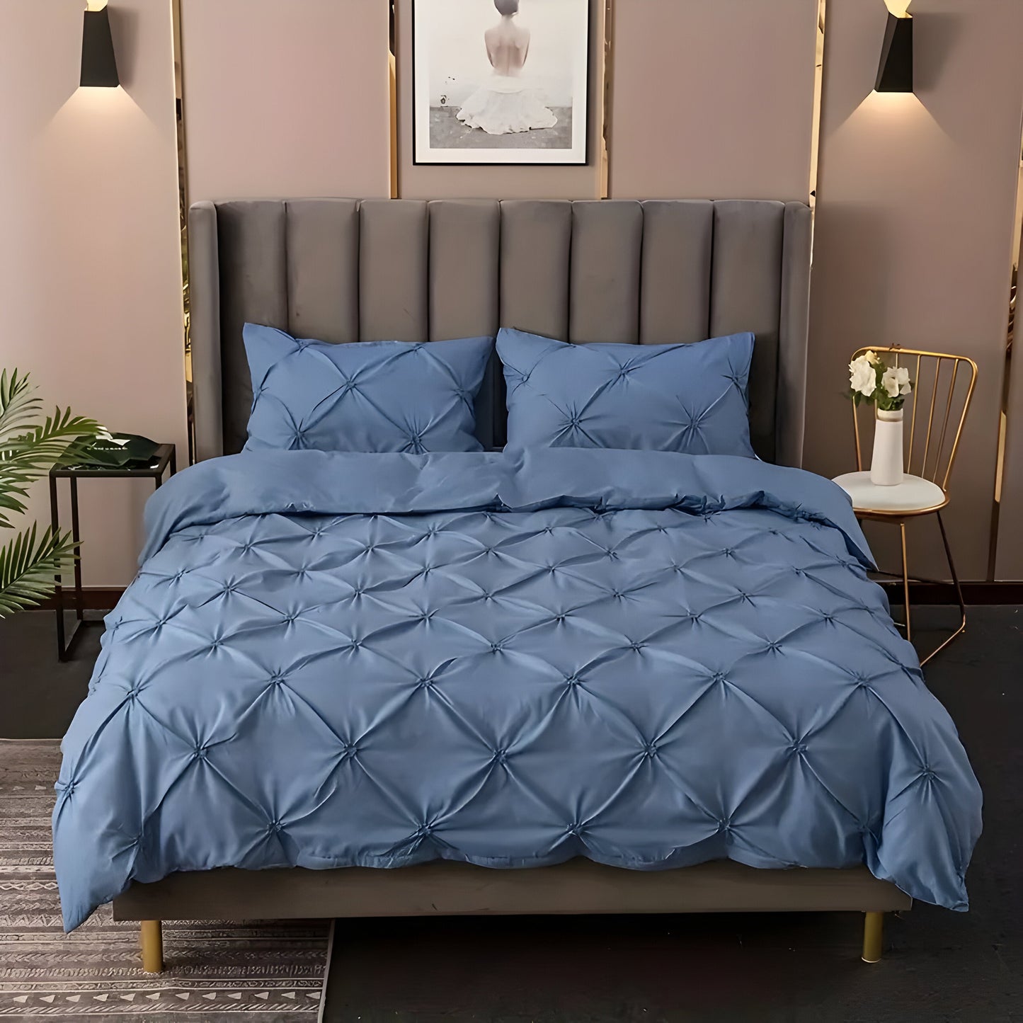 CloudLoom Duvet Set - Kneifen Rynkade Filtäckes Set