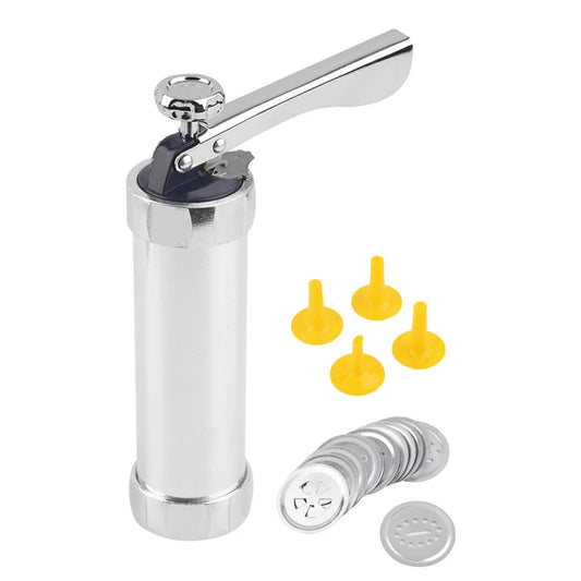 Kekspress i rostfritt stål med tillbehör för kreativa kakor och bakverk