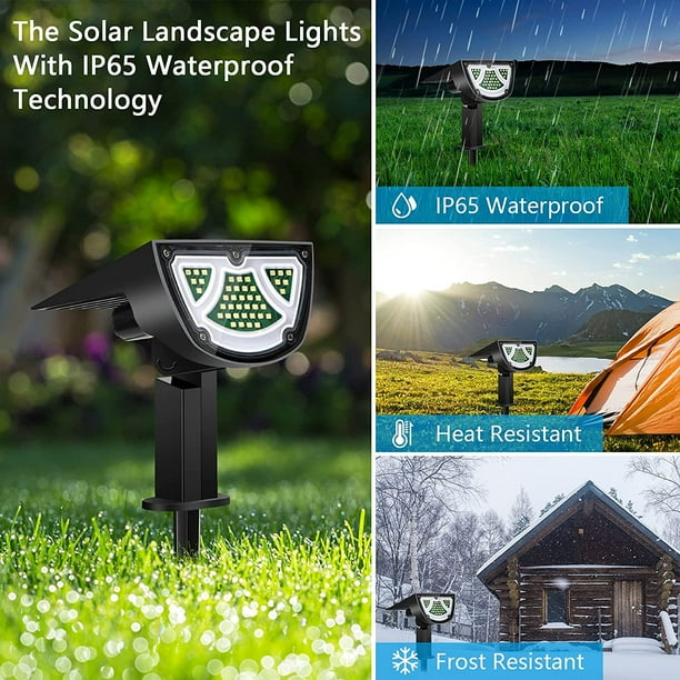 Solar LED Strålkastare – Utomhusbelysning med solpanel för trädgård och vägar