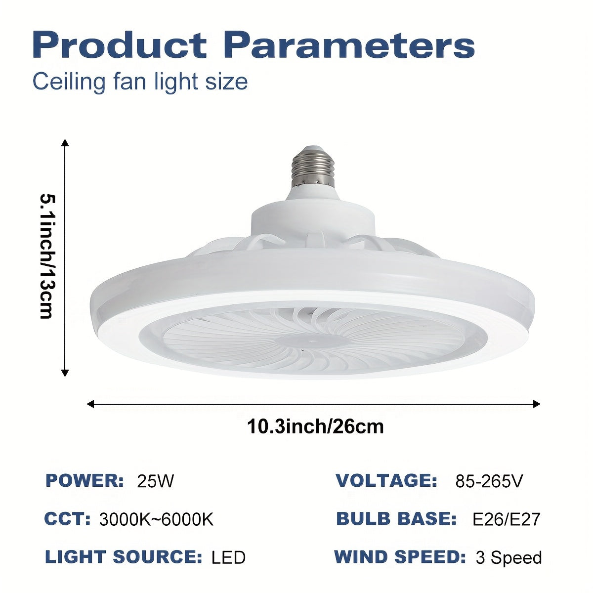 LED Smart Fan Lamp – Dimbar och Tyst