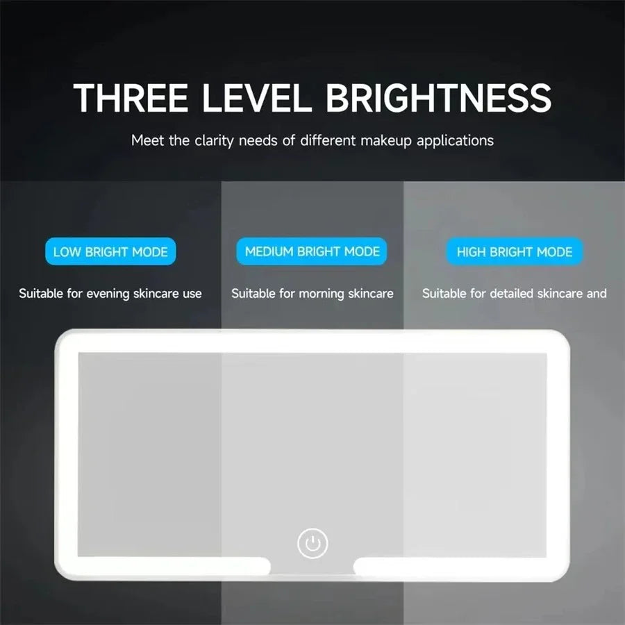Luxora LED Bil Solskydd Toalettspegel med Touchkontroll