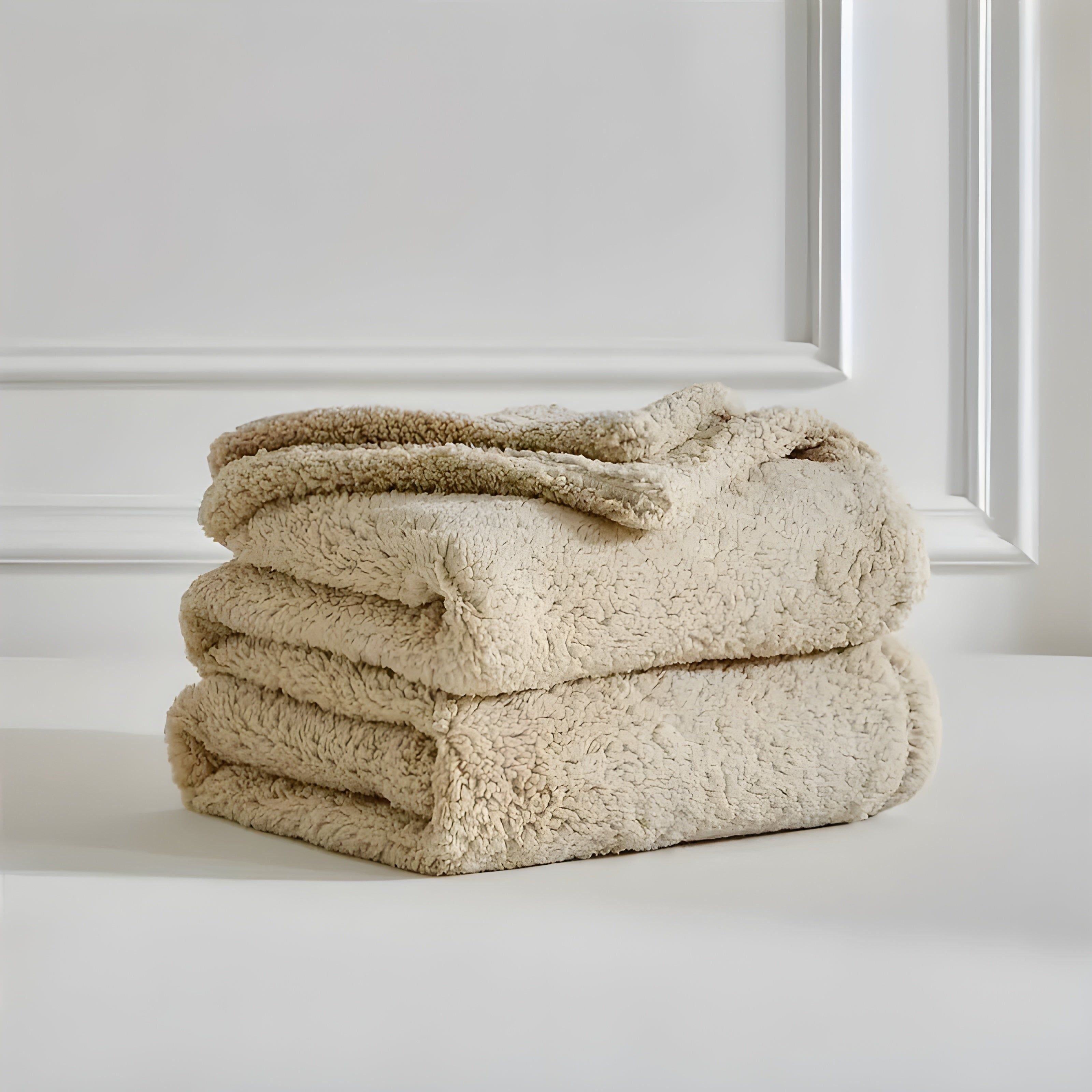 DoubleCozy Blanket - Lätt och avslappnad dubbelsidig Sherpa-fleecefilt