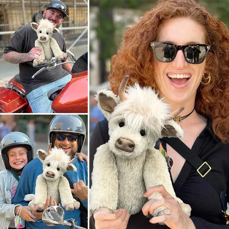 RoyaleGlow Highland Ko med Blommor Plyschleksak 25cm