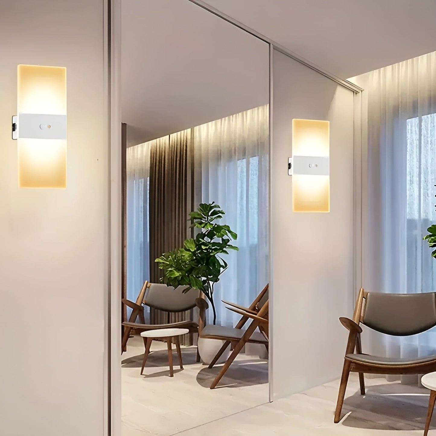 LED-nattlampor med rörelsesensor 2-pack - USB-laddning | Magnetisk montering för sovrum, hall och trappa