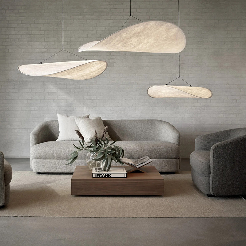 LunaLux Modern LED Taklampa i Metall och Konstsilke i Vitt för Sovrum