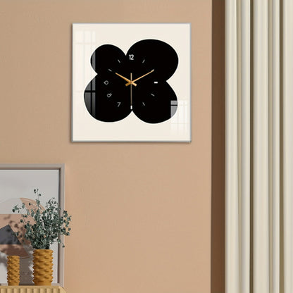 FloralTime - Tyst Fyrkantig Väggklocka med Blommönster