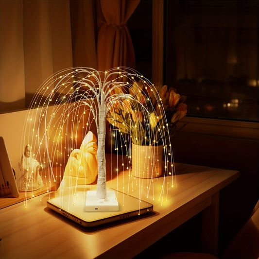 WillowLight - Romantisk Pilträd Bordslampa med 192 LED:s och 8 Ljusstyrkor