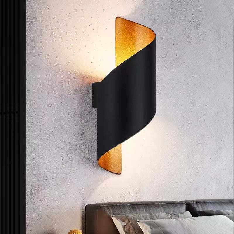 Orr Modern LED Vägglampa, Spiral, Inomhus, Vit/Svart, Metall