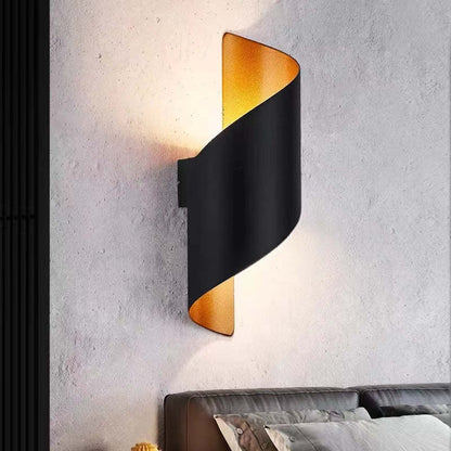 Orr Modern LED Vägglampa, Spiral, Inomhus, Vit/Svart, Metall