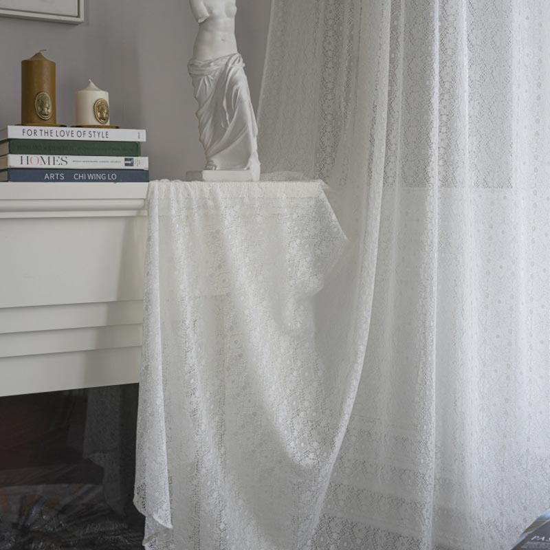 Jacquard Blomma Urtagen Polyester Gardin