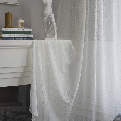 Jacquard Blomma Urtagen Polyester Gardin