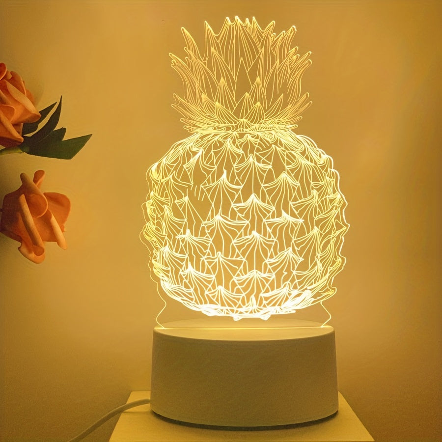 PineGlow - Ananas 3D LED Nattlampa