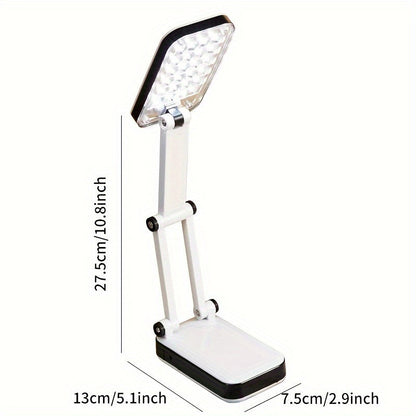 BrightFlex - Oogskyddande LED Bordslampa med Fällbar Svängarm, Batteri och USB Dubbel Matning