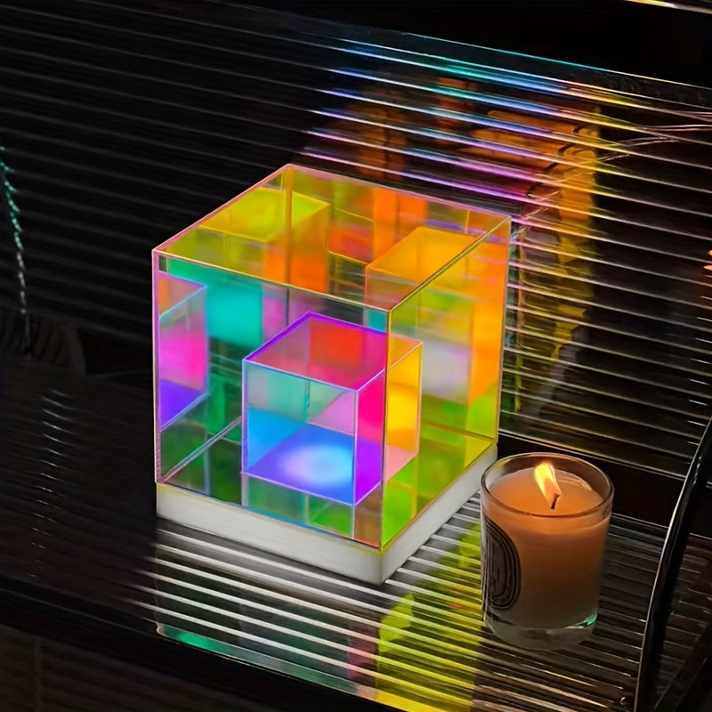 LumiSky - Drömmande Stjärnhimmel Bordslampa med Justerbart Ljus och Geometrisk Design