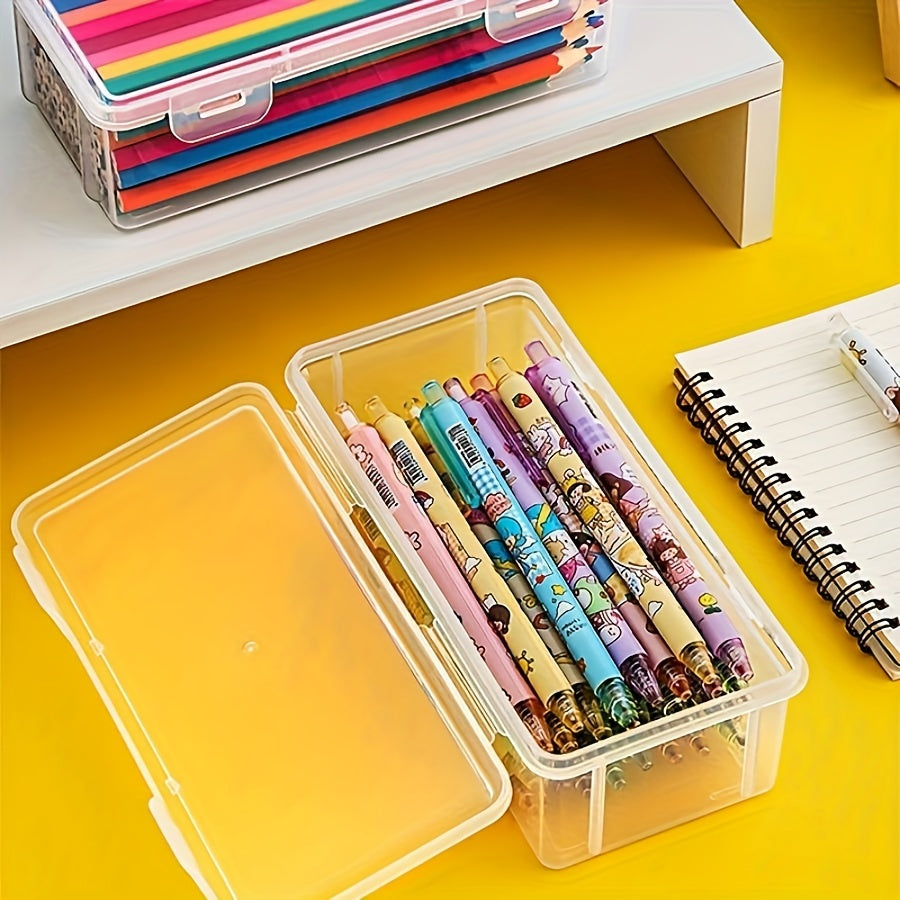 Transparent Förvaringsbox - Praktisk och Hållbar för Skolmaterial