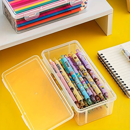 Transparent Förvaringsbox - Praktisk och Hållbar för Skolmaterial