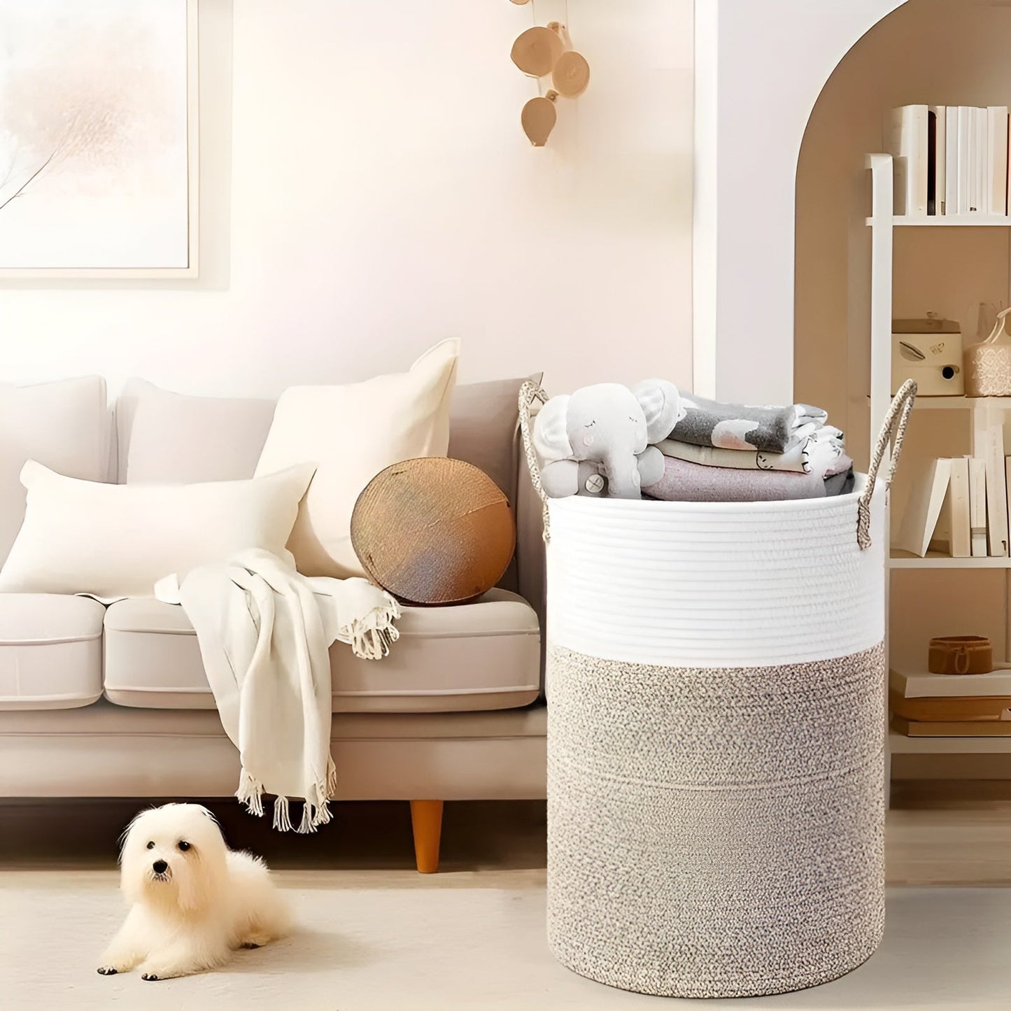 ClutterCatcher Korg - Fällbar Stor Förvaring Flätad Tvättkorg